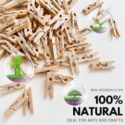 Dailygoods- Wasknijpers Houten 100 Stuks - Kleine Wasknijpers - Mini-Klemmen - Sierklemmen - Voor Fotowand - Gastgeschenk — thumbnail 2