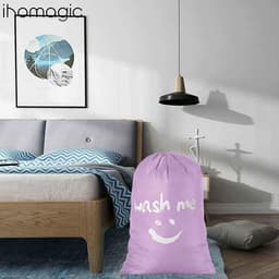 Grote Vouwbare Waszak voor Vuile Kleding - 120L Opbergtas voor Reizen en Thuis - Ideaal voor Camping en Sportactiviteiten 61 x 92 cm Violet — thumbnail 2