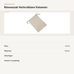 Reiswaszak Katoen - Opbergtas voor Vuile Kleren - Multifunctioneel - Lichtgewicht - Duurzaam - Zacht en Huidvriendelijk (30 * 40cm) - Waszak — thumbnail 4