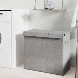 Opvouwbare Wasmand - Vuilnisbak Was - Sorteren Kleding - 3 Uitneembare Zakken - 64.5 x 34.5 x 59 cm - Grijs — thumbnail 1