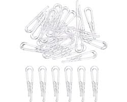 100 stuks U-vormige krokodillenclips - Hemdclips met tanden - Wasknijpers voor sokken, broeken, stropdassen, overhemden - Transparant