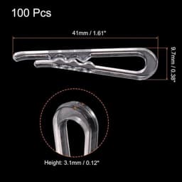 100 stuks U-vormige krokodillenclips - Hemdclips met tanden - Wasknijpers voor sokken, broeken, stropdassen, overhemden - Transparant — thumbnail 3