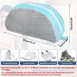 Schoenwaszak, waszak, 2 stuks, ritssluiting, waszak voor schoenen, anti-vervorming, licht en draagbaar, herbruikbaar wasnet, waszak voor sneakers, grijs, 39 x 25 x 9 cm — thumbnail 2