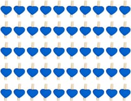 Houten Hart Wasknijpers - Foto Clips Briefpapier - Decoratie Knippen - Unieke Hartvorm - 50 stuks - Marineblauw — thumbnail 1