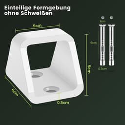Fietsmuuranker - Grondanker - Diefstalpreventie - Verstevigd Ontwerp - 5 mm dik - Wit — thumbnail 3