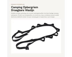 Opbergriem Verstelbaar - Draagbare Waslijn - Nylon Touw - Camping Gear - Sterk Draagvermogen - Eenvoudig Ontwerp