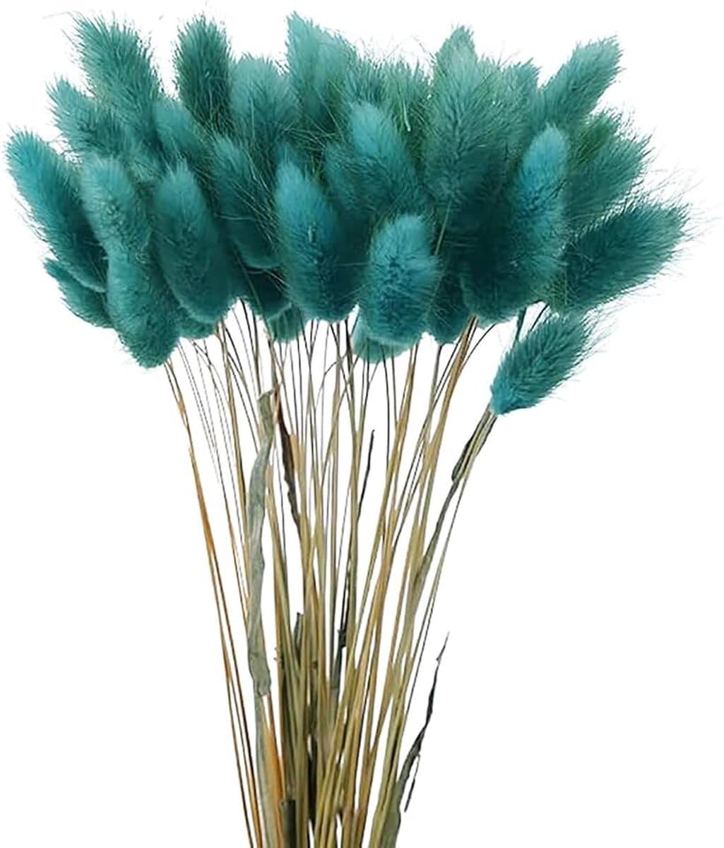 60 stuks 40 cm natuurlijke gedroogd bloemen decoratie, gedroogde pampagras decoratie, verwelkende niet gedroogd bloemen, boho decoratie, super pluizig voor bloemstukken, huisdecor, blauw — afbeelding 1