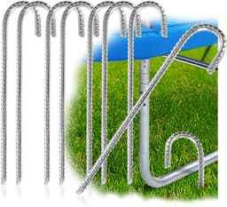 Grondankers van massief staal, J-vorm 30 cm, Ø 1 cm - gegalvaniseerde grondankers voor tenten, paviljoens, springkastelen, trampolines, stabiel en roestvrij — thumbnail 4