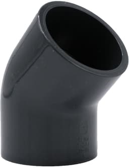 Bocht 50 mm 45° PN16 Lijm Grijs - bm071 | PVC-U koppeling 50 mm met 2 mofaansluitingen, ideaal voor zwembad, vijver, irrigatie, aquarium en afvoer. — thumbnail 1