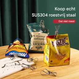 Roestvrijstalen wasknijpers - Zware belasting - 28 stuks - Voor buitengebruik en keuken - Zilver — thumbnail 2