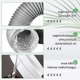 Afvoerslang Airco 150 mm x 2 m PVC verlenging - aluminium flexibele buis - roestvrijstalen klem - verloopstuk 120-160 mm - airconditioning wasdroger afzuigkap Afvoerslang Airco — thumbnail 4