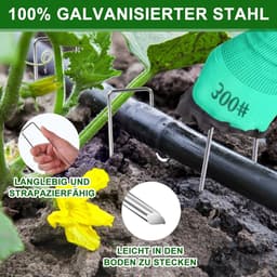 SnelShoppen - 50x Weed Cloth Hooks, Tuinankers, Anti-Roest Gegalvaniseerde Grondpennen, U-vormige Tentpennen voor Tuin, Camping, Groentetuin, 150x40mm — thumbnail 3