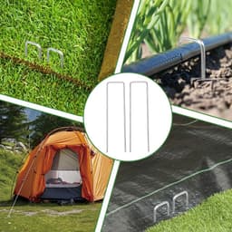 SnelShoppen - 20 x Stalen Grondankers, Roestvrij, 150 x 25 x 3 mm, Grondankers voor Tuin, Tent Haringen, Camping, Tuinbedekking, Stabiele Snail Fence, — thumbnail 4