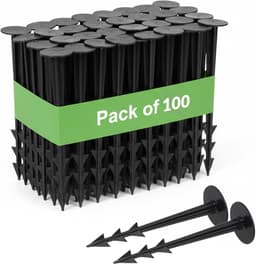 SnelShoppen - 100 Stuks TerraPeg Grondankers voor Tuinfleece - UV-bestendig Zwart Plastic - Ideaal voor Onkruidbestrijding en Mollen Net - Sterk en Du — thumbnail 1