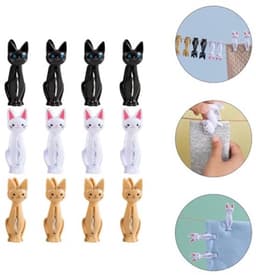 12 Stuks Kat Clip Kleding Mini Kledingknijpers voor Foto's Theedoek Clip Handdoek Clips Winddicht Handdoek Clips Antislip Tas — thumbnail 2