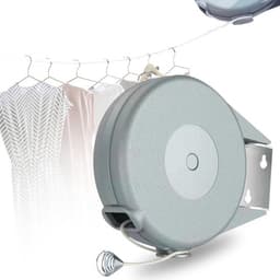 Waslijn - Uitschuifbare waslijn - Oprolbare waslijn - Kledingrek op rol - Kledingrek voor aan de muur - Kledingrek - Geschikt voor kamperen - Doorhangbestendig - Geschikt voor binnen en buiten - Blauw - 12 meter — thumbnail 1