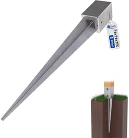 SnelShoppen - Posthouders met Spikes 71x71x750mm voor Tuin, Privacy Schermen en Hekken, Verzinkt Staal voor Stabiele Bevestiging — thumbnail 1