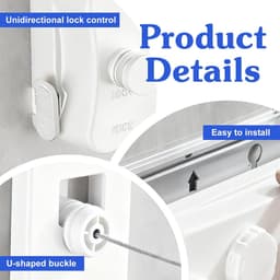 Retractable clothesline 5.1m - RVS dubbel touw - verstelbare spanknop - ideaal voor binnen en buiten - ShopVlot — thumbnail 2