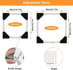 SnelShoppen - Verstelbaar Meubelonderstel voor Koelkast en Wasmachine - Trillingsbestendige Sokkels - Draagkracht 400 kg - Hoogte 16,1 cm en 46-69 cm — thumbnail 5