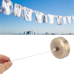 SnelShoppen - Retractable Kledingdroger Wandgemonteerde Kledinglijn RVS voor Thuis en Kamperen - Bronzen Kleur - Ruimtebesparend en Praktisch — thumbnail 2