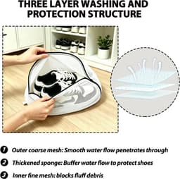 Wasnetten voor Schoenen en Lingerie, 35 x 22 x 21 cm, Duurzame Beschermzakken met Rits voor Wasmachine, Droger en Opslag, Set van 2, Ideaal voor Sneakers en Delicate Kleding — thumbnail 5