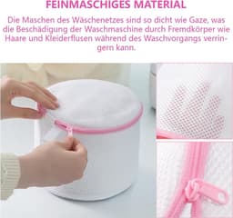 Set van 3 Herbruikbare Wasnetten voor Bh's - Fijne Mesh Waszakken voor de Wasmachine, Ideaal voor Delicate Kleding — thumbnail 2