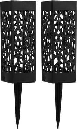 Grafvaas Set - Bloemenhouder - Herdenking Tonen - Stevig Grondanker - 2 stuks 19cm - Zwart — thumbnail 1