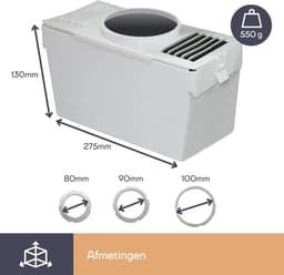 Airco Opvangbak - Condens opvangbak voor wasdroger - Condensbox voor afvoerdroger zonder afvoer - Met 1,5 m afvoerslang en 2 slangklemmen — thumbnail 3