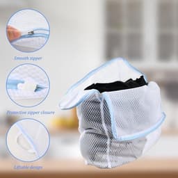 Gaas-waszakken - 4 waszakken - wasnet voor wasmachine - wasmachine-waszak - honingraat gaas-waszak - waszakken voor reizen - delicaat wasgoed - ondergoed - gordijnen - beddengoed — thumbnail 5