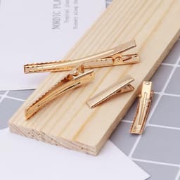 Metalen haarspelden - Eendenbek clips - Haarstyling DIY - Antislip met tanden - 30 stuks 35mm - Goud — thumbnail 2