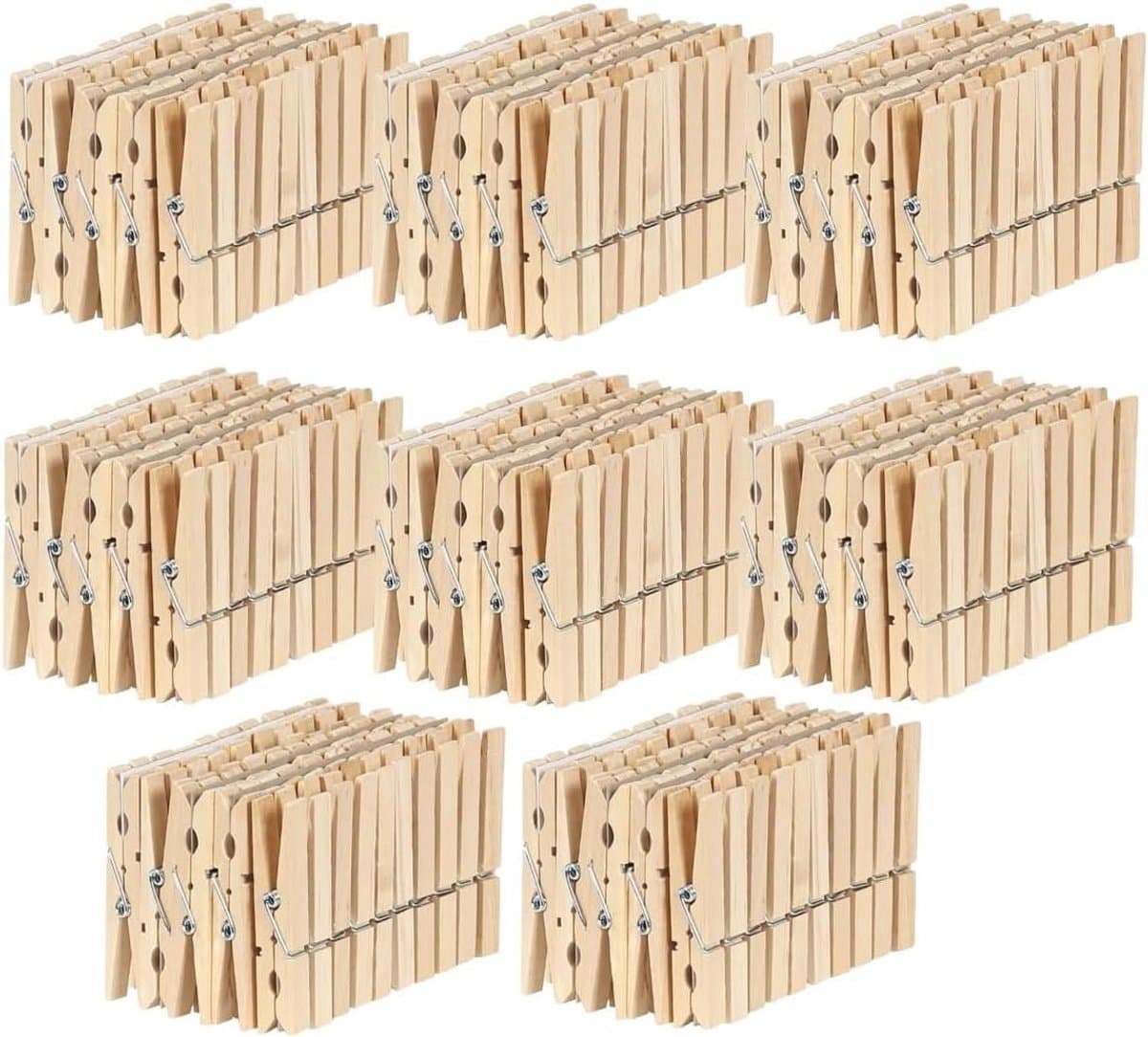 Houten Kledingknijpers - Waslijntouw Clips - Kleding Drogen - FSC Gecertificeerd - 73 mm Lengte - Natuurlijk — afbeelding 1