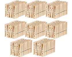 Houten Kledingknijpers - Waslijntouw Clips - Kleding Drogen - FSC Gecertificeerd - 73 mm Lengte - Natuurlijk