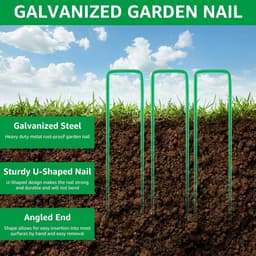 Grondankers Set - Tuinhaken Haringen - Bodem Vastzetten - Verzinkt Staal Groen - 15 cm - Groen — thumbnail 2