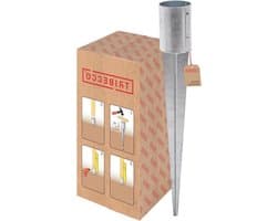 Grondanker Hout - Paalhouder Bodemanker - Schutting Plaatsen - Verzinkt Staal - 101mm x 750mm - Zilver
