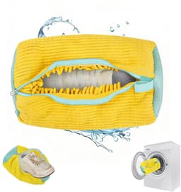 Dailygoods - Vastsea Schoenpoetszak, Schoenpoetszak voor Wasmachine, Waszak voor Schoenen, Herbruikbare Schoenwaszak voor Alle Schoensoorten en Maten, Geel, Eenvoudige Stijl — thumbnail 1