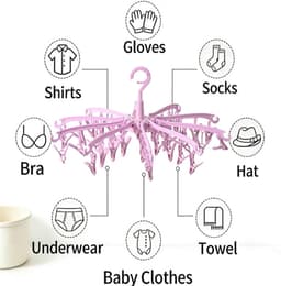 Dailygoods- Droogrek 40 Peg Opvouwbaar - Draaibaar Hanger - Sokdroger - Lingerie/Kleding - Ruimtebesparend - Hoogwaardig PP-plastic - Wasrek — thumbnail 4