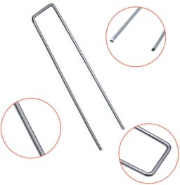 Dailygoods- Grondankers 100 stuks - Metalen bevestigingsankers - 15 cm x 3 cm - Stalen grondankers - Voor kunstgras/onweeddoek - Zilver — thumbnail 5