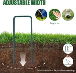Dailygoods - 50 Stuks U-vormige Grondankers voor Tuin en Camping 150x30x3mm — thumbnail 5