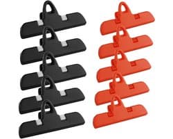 Grote Zakklemmen - Voedselclips - Keuken Organisatie - Antislip Grip - 10 stuks - Paars Zwart Groen Rood