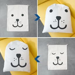 Dailygoods- Waszak 60 x 50 cm - Katoenen Waszakken - Trekkoord - Herbruikbaar - Multifunctioneel - Machinewasbaar - Opbergtas — thumbnail 3