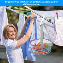 Dailygoods - Wasknijpers met mand, 50 stuks wasknijpers met zak, klemmand zonder afdruk, windbestendige kunststof wasknijpers voor waslijnen en kleerhangers — thumbnail 3