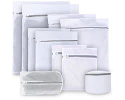 Dailygoods- Waszak Stevige Waszakken met Netritssluiting - Waszak Groot/Middelgroot/Klein/Mini - 10 Stuks - Ideaal voor Fijne Was - Ondergoed/Sokken/Beha's - Wasnet