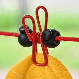 Uitbreidbare Drooglijn voor Reizen - Windbestendig Elastisch Koord met 12 Klempjes - Intrekbaar Buitendroogrek - Compact en Draagbaar - Geschikt voor T-shirts -Socken - Handdoeken en Meer — thumbnail 4