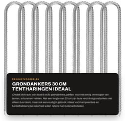 Grondankers 30 cm - 8 Stuks - Verzonken Haringen - Beitelpunt - Antislip Haak - Geschikt voor Tenten en Hekken - Tentankers — thumbnail 5