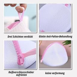 Wasnet - Wasnet voor wasmachine - Waszak voor beha's - Waszakken voor wasgoed - 3 Stuks - Roestvrij staal rits - Duurzaam polyester — thumbnail 5