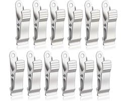 12 stuks binderclips klemmen metaal roestvrij staal wasknijpers mini clips fotoclips brede veerklemmen voor draden, kleding, sokken, handdoeken, papier, doe-het-zelf decoratie, foto's, snacks