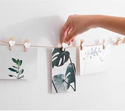 SnelShoppen - Andiker Mini Houten Clips met Jute Touw, 50 Stuks Decoratieve Klemmen voor Foto's, Kaarten, Bruiloften en Feestjes, Natuurlijke Houtkleu — thumbnail 5