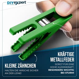 SnelShoppen - 24 x Kledingknijpers Storm 70 x 20 mm, Multifunctionele Klemmen - Sterke Grip, Made in Germany, Groen, Voor Was, Koken, Tuin en Creatief — thumbnail 4