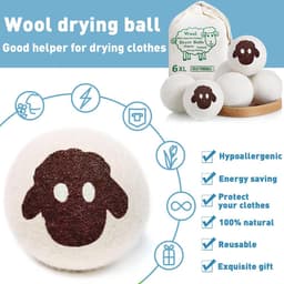 SnelShoppen - Drogerballen voor Wasdrogers - 6 Stuks Natuurlijke Wasverzachter van 100% Schapenwol - Vrij van Schadelijke Stoffen - Ideaal voor Donsja — thumbnail 2