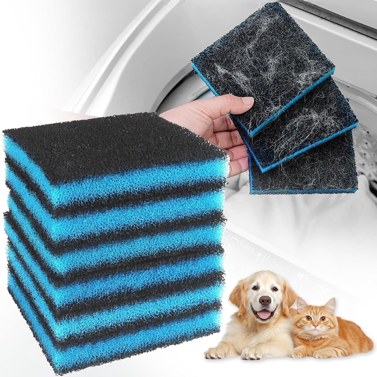 SnelShoppen - Pack van 6 Herbruikbare Huisdier Vacht Verwijder Ballen voor Wasmachine en Droger, Verwijdert Hondenhaar, Kattenhaar, Bescherming tegen — afbeelding 1